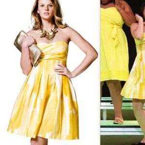 CALVIN KLEIN yellow strappless sundress size 14